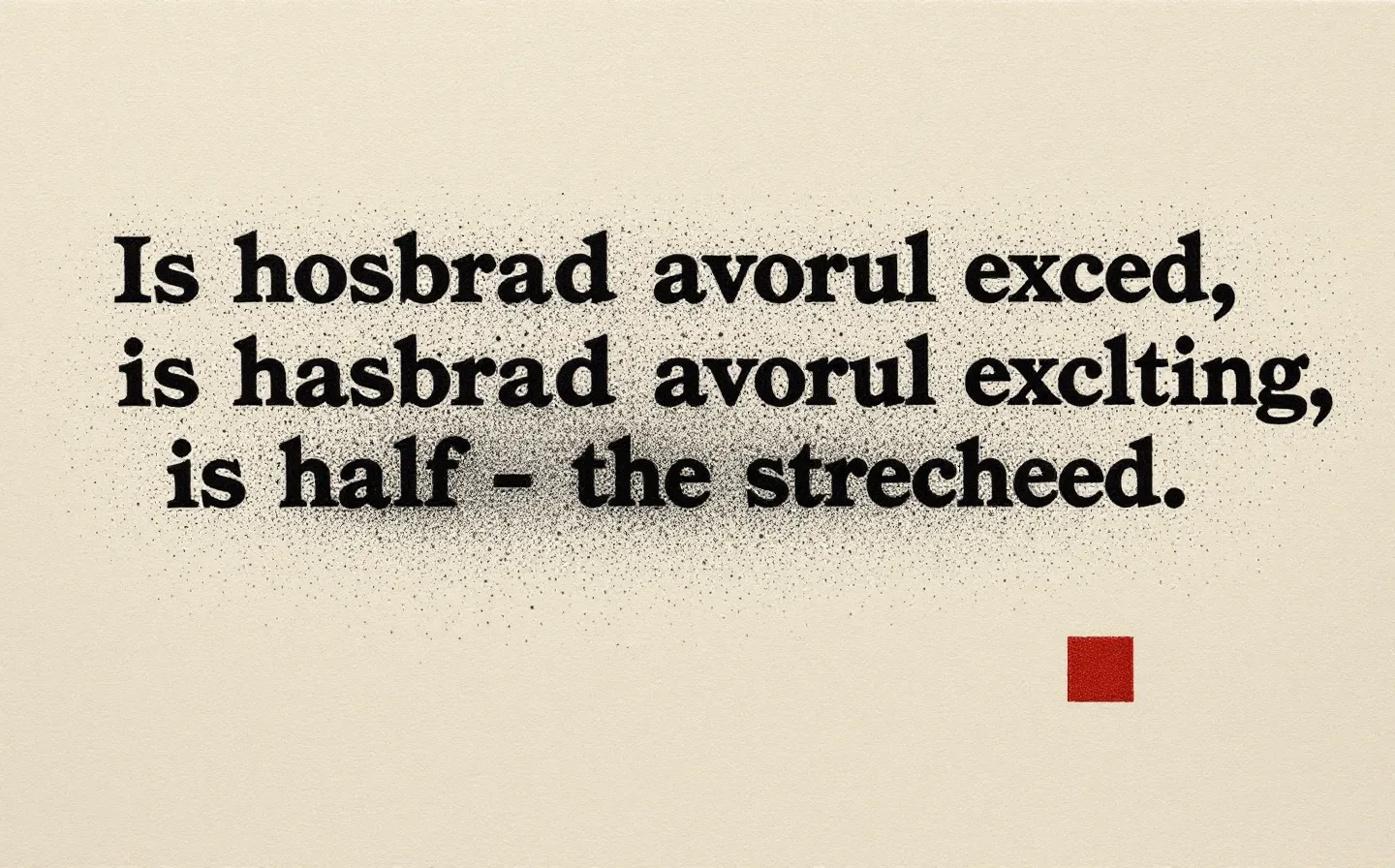 Typographic decay study: a word progressively blurred across the frame in ink on cream paper